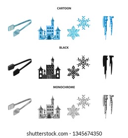 Vector illustration of texture  and frozen  icon. Collection of texture  and transparent  vector icon for stock.