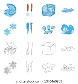 Vector illustration of texture  and frozen  icon. Collection of texture  and transparent  stock vector illustration.