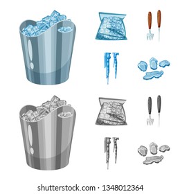 Vector illustration of texture  and frozen  icon. Collection of texture  and transparent  stock symbol for web.