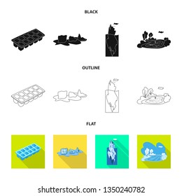 Vector illustration of texture  and frozen  icon. Collection of texture  and transparent  stock symbol for web.