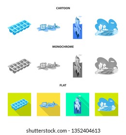 Vector illustration of texture  and frozen  icon. Set of texture  and transparent  stock symbol for web.
