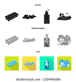 Vector illustration of texture  and frozen  icon. Set of texture  and transparent  vector icon for stock.