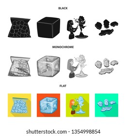Vector illustration of texture  and frozen  icon. Collection of texture  and transparent  vector icon for stock.