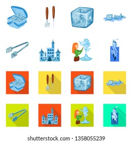 Vector illustration of texture  and frozen  icon. Set of texture  and transparent  vector icon for stock.