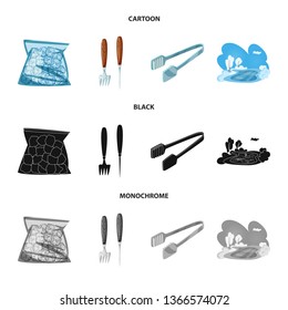 Vector illustration of texture  and frozen  icon. Set of texture  and transparent  vector icon for stock.