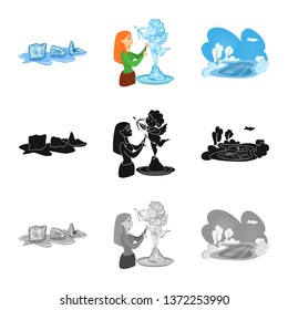 Vector illustration of texture  and frozen  icon. Collection of texture  and transparent  vector icon for stock.