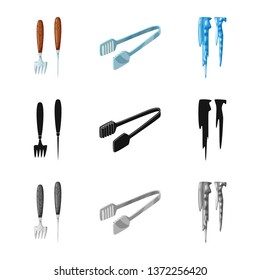 Vector illustration of texture  and frozen  icon. Collection of texture  and transparent  stock symbol for web.