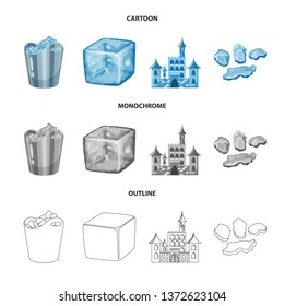 Vector illustration of texture  and frozen  icon. Collection of texture  and transparent  vector icon for stock.