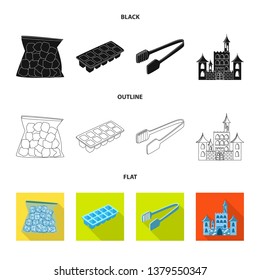 Vector illustration of texture  and frozen  icon. Set of texture  and transparent  stock vector illustration.