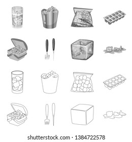 Vector illustration of texture  and frozen  icon. Collection of texture  and transparent  stock symbol for web.
