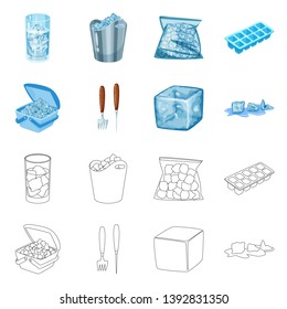 Vector illustration of texture  and frozen  icon. Set of texture  and transparent  stock symbol for web.