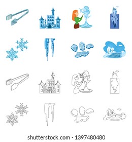 Vector illustration  texture  and frozen  icon. Set  texture  and transparent  vector icon for stock.