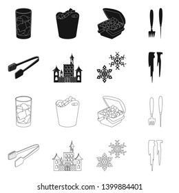 Vector illustration of texture  and frozen  icon. Set of texture  and transparent  stock symbol for web.