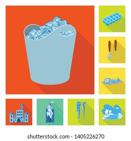 Vector illustration of texture  and frozen  icon. Collection of texture  and transparent  stock vector illustration.