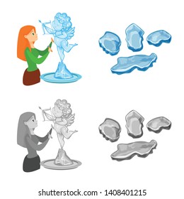 Vector illustration of texture  and frozen  icon. Collection of texture  and transparent  stock symbol for web.