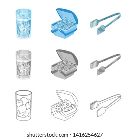 Vector illustration of texture  and frozen  icon. Set of texture  and transparent  stock symbol for web.