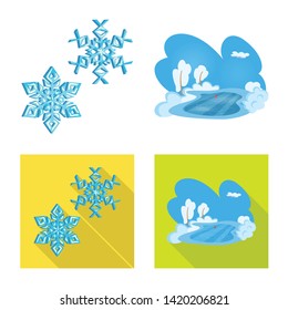 Vector illustration of texture  and frozen  icon. Collection of texture  and transparent  vector icon for stock.