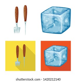 Vector illustration of texture  and frozen  icon. Collection of texture  and transparent  vector icon for stock.