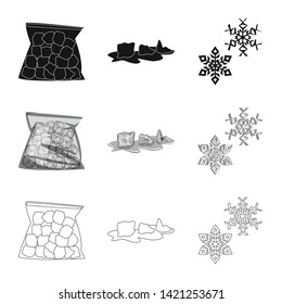 Vector illustration of texture  and frozen  icon. Set of texture  and transparent  stock vector illustration.