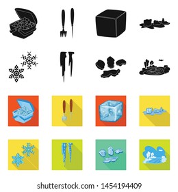 Vector illustration of texture and frozen icon. Collection of texture and transparent vector icon for stock.