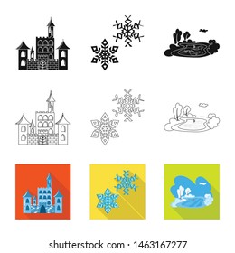 Vector illustration of texture and frozen icon. Collection of texture and transparent vector icon for stock.