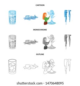 Vector illustration of texture and frozen icon. Collection of texture and transparent stock vector illustration.