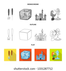 Vector illustration of texture  and frozen  logo. Collection of texture  and transparent  stock symbol for web.