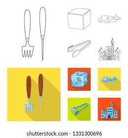 Vector illustration of texture  and frozen  logo. Set of texture  and transparent  stock symbol for web.