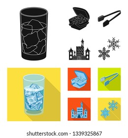 Vector illustration of texture  and frozen  logo. Collection of texture  and transparent  stock vector illustration.
