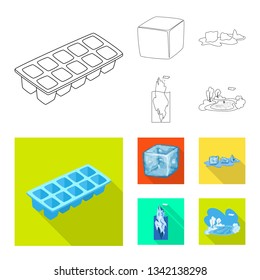 Vector illustration of texture  and frozen  logo. Collection of texture  and transparent  stock symbol for web.