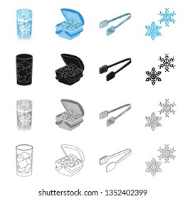 Vector illustration of texture  and frozen  logo. Set of texture  and transparent  stock vector illustration.