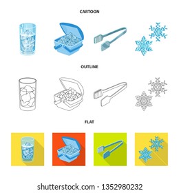 Vector illustration of texture  and frozen  logo. Collection of texture  and transparent  stock vector illustration.