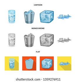 Vector illustration of texture  and frozen  logo. Set of texture  and transparent  stock vector illustration.