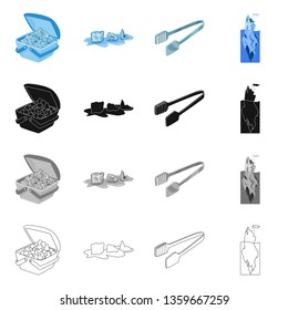 Vector illustration of texture  and frozen  logo. Collection of texture  and transparent  stock symbol for web.