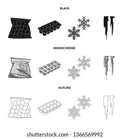 Vector illustration of texture  and frozen  logo. Set of texture  and transparent  vector icon for stock.