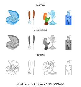 Vector illustration of texture  and frozen  logo. Set of texture  and transparent  vector icon for stock.