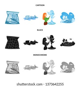 Vector illustration of texture  and frozen  logo. Collection of texture  and transparent  stock symbol for web.