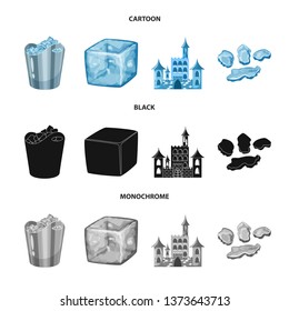 Vector illustration of texture  and frozen  logo. Collection of texture  and transparent  stock vector illustration.