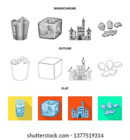 Vector illustration of texture  and frozen  logo. Set of texture  and transparent  vector icon for stock.