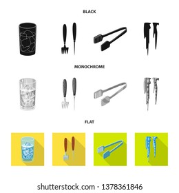 Vector illustration of texture  and frozen  logo. Set of texture  and transparent  vector icon for stock.