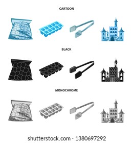 Vector illustration of texture  and frozen  logo. Collection of texture  and transparent  stock vector illustration.