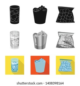 Vector illustration of texture  and frozen  logo. Collection of texture  and transparent  stock vector illustration.