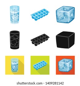 Vector illustration of texture  and frozen  logo. Set of texture  and transparent  stock vector illustration.