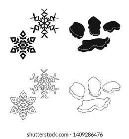 Vector illustration of texture  and frozen  logo. Collection of texture  and transparent  stock vector illustration.