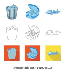 Vector illustration of texture  and frozen  logo. Collection of texture  and transparent  vector icon for stock.