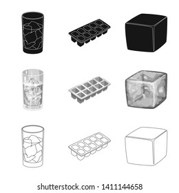 Vector illustration of texture  and frozen  logo. Collection of texture  and transparent  stock vector illustration.