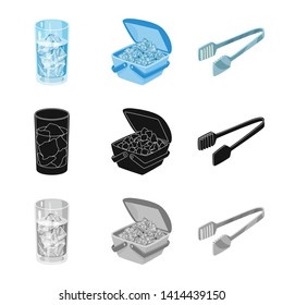 Vector illustration of texture  and frozen  logo. Collection of texture  and transparent  vector icon for stock.