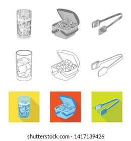 Vector illustration of texture  and frozen  logo. Set of texture  and transparent  vector icon for stock.