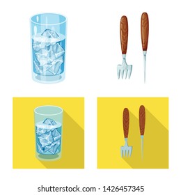 Vector illustration of texture and frozen logo. Collection of texture and transparent stock vector illustration.