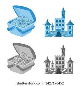 Vector illustration of texture and frozen logo. Set of texture and transparent stock vector illustration.